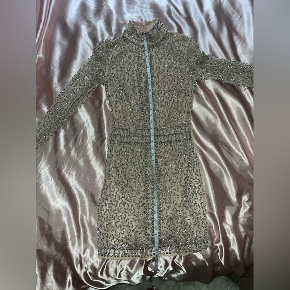 Special occasion Beaded Sequin turtleneck dress mesh lining prettylittlething - Picture 13 of 13